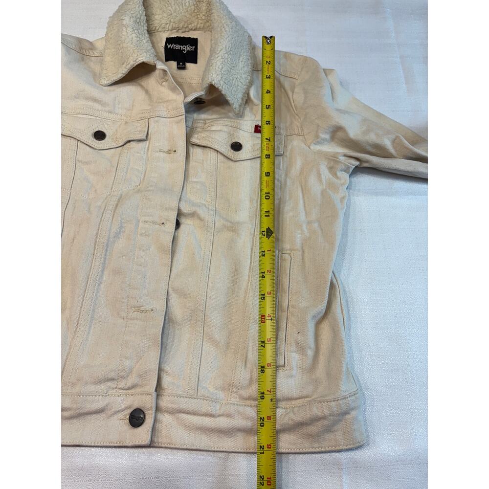 Wrangler Trucker Cream Jacket with Sherpa Collar Size M - Picture 6 of 11
